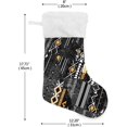 thumbnail image 2 of Coolnut 17.7 Inch Christmas Stockings, 1 PCS Black Garbage Texture Presonalized Large Stocking Sock for Family Holiday Xmas Party Decorations, 2 of 7