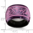 thumbnail image 5 of Diamond2Deal Black Ti Anodized Pink Domed 16mm Men's Band Size 8, 5 of 6