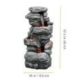 thumbnail image 4 of Teamson Home 39.37" LED Faux Stone Water Fountain, Gray, 4 of 9