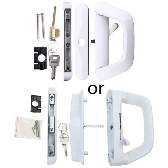 Balcony Glass Door Handle Single Side with for Zinc Alloy Sliding Door Handle Reversible Mortise-Style Locks