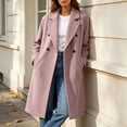 thumbnail image 6 of Levmjia Women's Double Breasted Pea Coat Notch Lapel Long Trench Coat Lined Button Pockets Knee Length Casual Winter Outerwear, 6 of 9