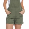 thumbnail image 3 of SEVEN7 Womens Green Pocketed Adjustable Bib Shortalls Sleeveless Square Neck Romper S, 3 of 3