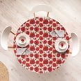 thumbnail image 4 of Ambesonne Poppy Flower Fitted Round Tablecloth, Floral Blossom Spring, 56"- 60" Diameter, Orange Olive Green White, 4 of 5