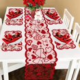 thumbnail image 2 of Lilixerw 13 x 72 inch Valentine's Day Decor Lace Table Runner with 4 Placemats,Romantic Decorations Kitchen Dining Table Decoration for Valentines Decoration, 2 of 6