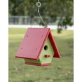 thumbnail image 2 of Outdoor Leisure Products Model GM30RL Wren Bird House Made of High Density Poly Resin in Bright Red and Lime, 2 of 7