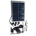 thumbnail image 1 of Yuarrent Bomba de fuente solar para exteriores, giratoria, mejorada, 4 boquillas, decoración con estaca, estanque decorativo para baño de Jardín y Patio 5W, 1 of 6