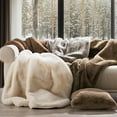 thumbnail image 5 of EVERGRACE Luxury Soft Faux Chinchilla Fur Throw Blanket for Couch, Warm Thick Heavy Winter Throw Blanket 1220GSM for Bed, Fluffy Cozy Mink Blanket with Reversible Velvet, Arctic White, 50''x60'', 5 of 8
