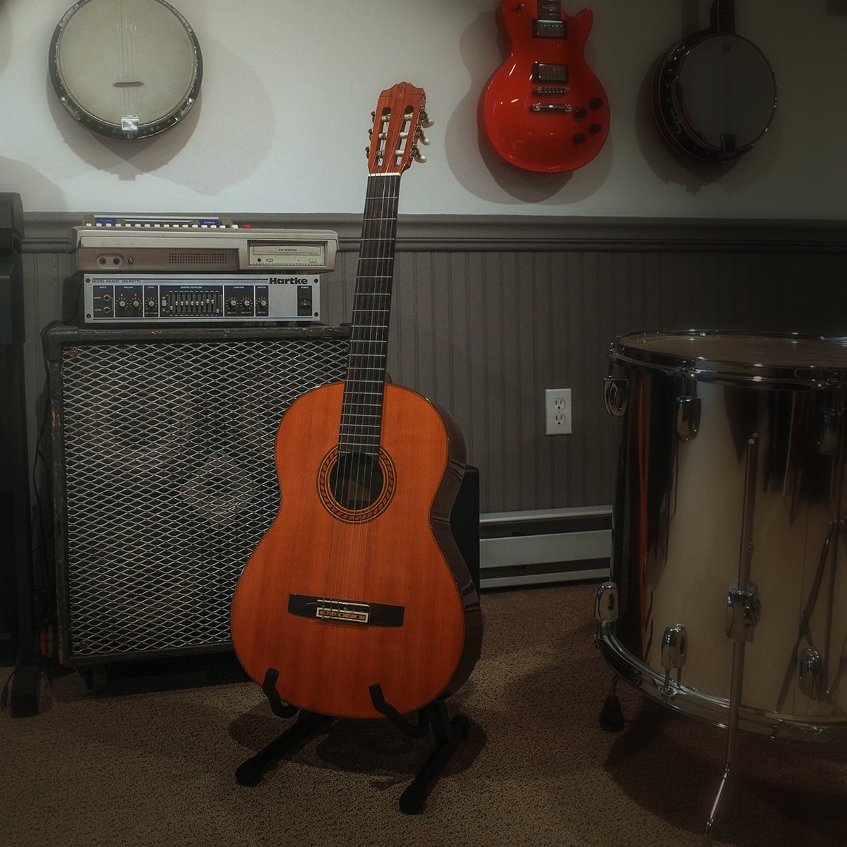 Universal Electric Acoustic Bass Guitar Floor Stand A Frame Stage Band Touring Gear Gig Accessories