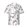 thumbnail image 2 of Xecao Alpacas and Hearts print Hawaiian shirt - a stylish short-sleeve button-down for men, perfect for casual beach and tropical outings., 2 of 9