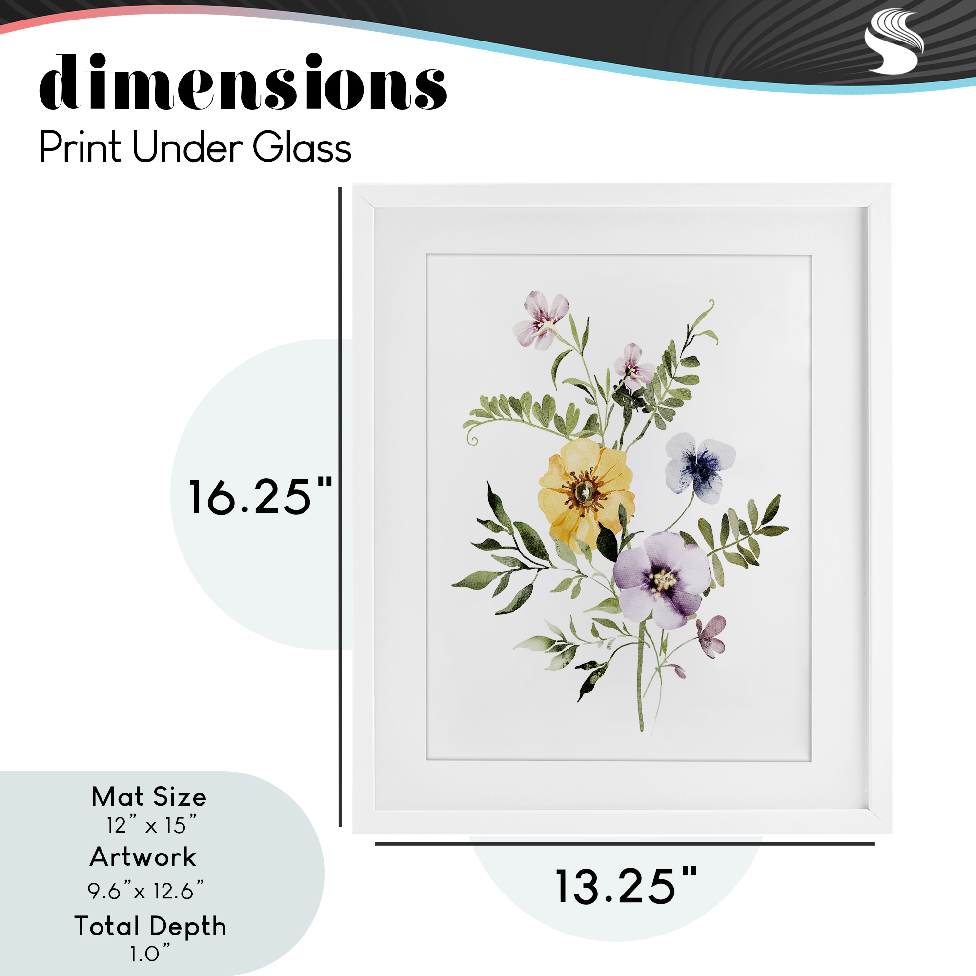 Garden Herbs Blooming White Framed Print Under Glass, design by Lettered and Lined