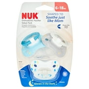 NUK Orthodontic Pacifiers, 6-18 Months, Neutral, Unisex, 3 Pack