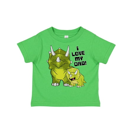 

Inktastic I Love My Dad with Baby and Daddy Triceratops Boys or Girls Toddler T-Shirt
