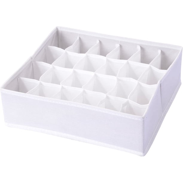 (pack of 2 white pieces 24 compartments) Storage Boxes for Socks and ...