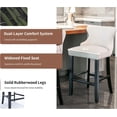 thumbnail image 5 of Counter Height Bar Stools Set of 6, Beige Wood Bar Stools for Kitchen Island, Modern Barstools with Button Tufting Back, Sillas para Barra de Cocina, Velvet Island Chairs with Wood Legs (Beige, 6Pcs), 5 of 6