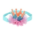 thumbnail image 2 of Lilgiuy Toddler Girls Crown Headband Newborn Princess Hair Band Cute Solid Color Mesh Crown Pearl Wedding Photoshoot Party Headband for 0-3Years, 2 of 3