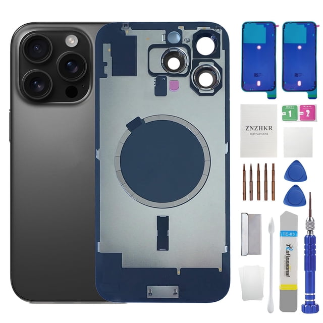 Reemplazo de vidrio trasero ZNZHKR para iPhone 16 Pro 6.1" Titanio Negro