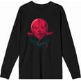 thumbnail image 4 of It Chapter 2 Scary Clown Balloon Adult Black Crew Neck Long Sleeve Tee-XXL, 4 of 6