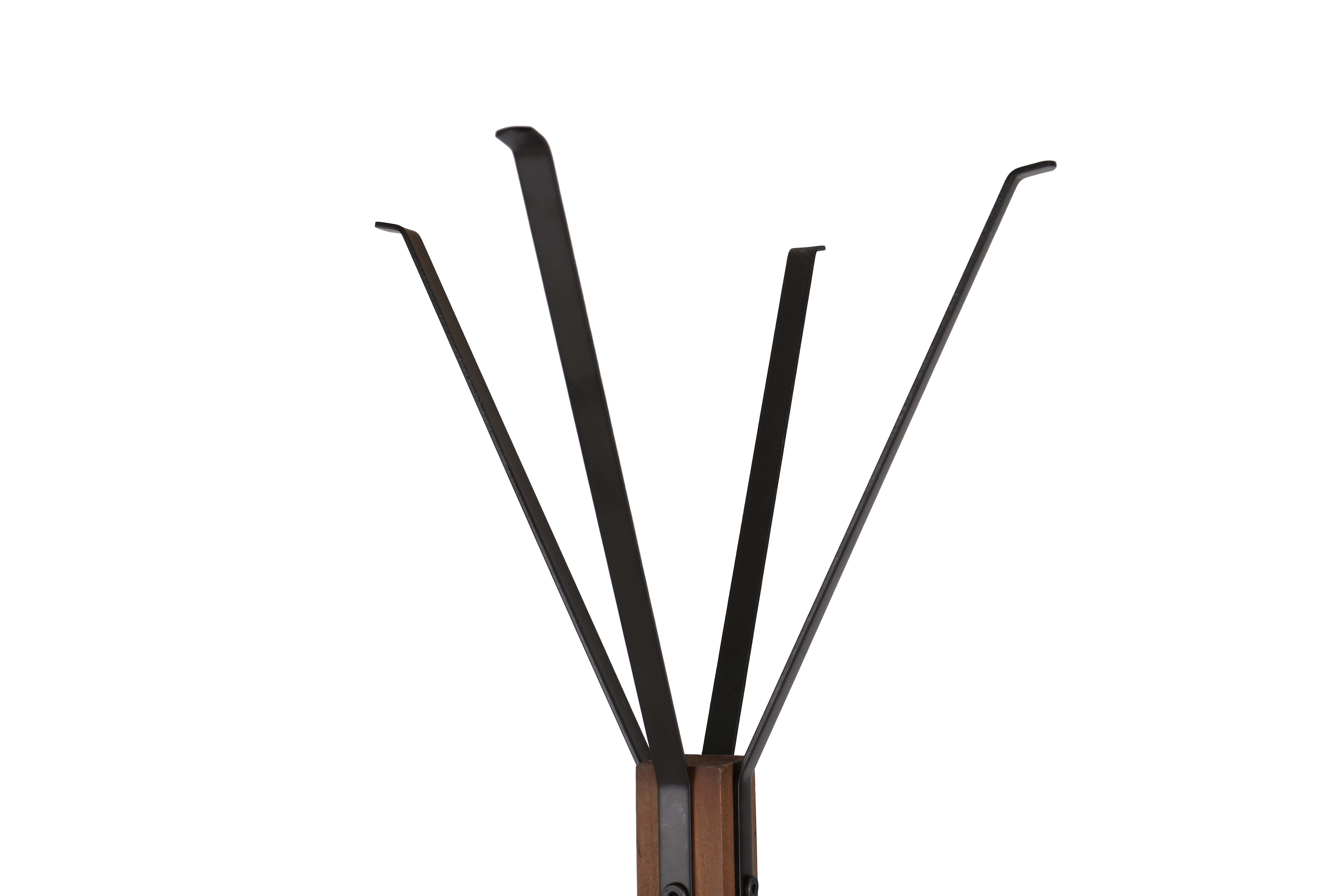 Freestanding Coat Rack with 8 Hooks and Cross Wood Base, Reclaimed Wood and Metal Hall Tree for Bedroom and Living Room, Natural