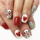thumbnail image 2 of Uñas cortas cuadradas brillantes con diseño de corazón dulce, 24 piezas de uñas postizas, 2 of 8