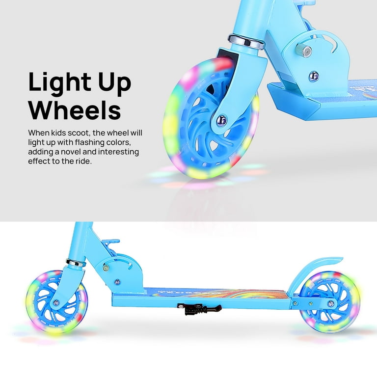 TENBOOM Kids Scooter, Blue Unisex Adjustable Handlebar Kick
