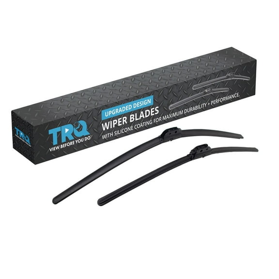 TRQ Silicone Coated Water Repellent Wiper Blades, 21in and 22in Automotive Windshield Wipers (Set of 2)