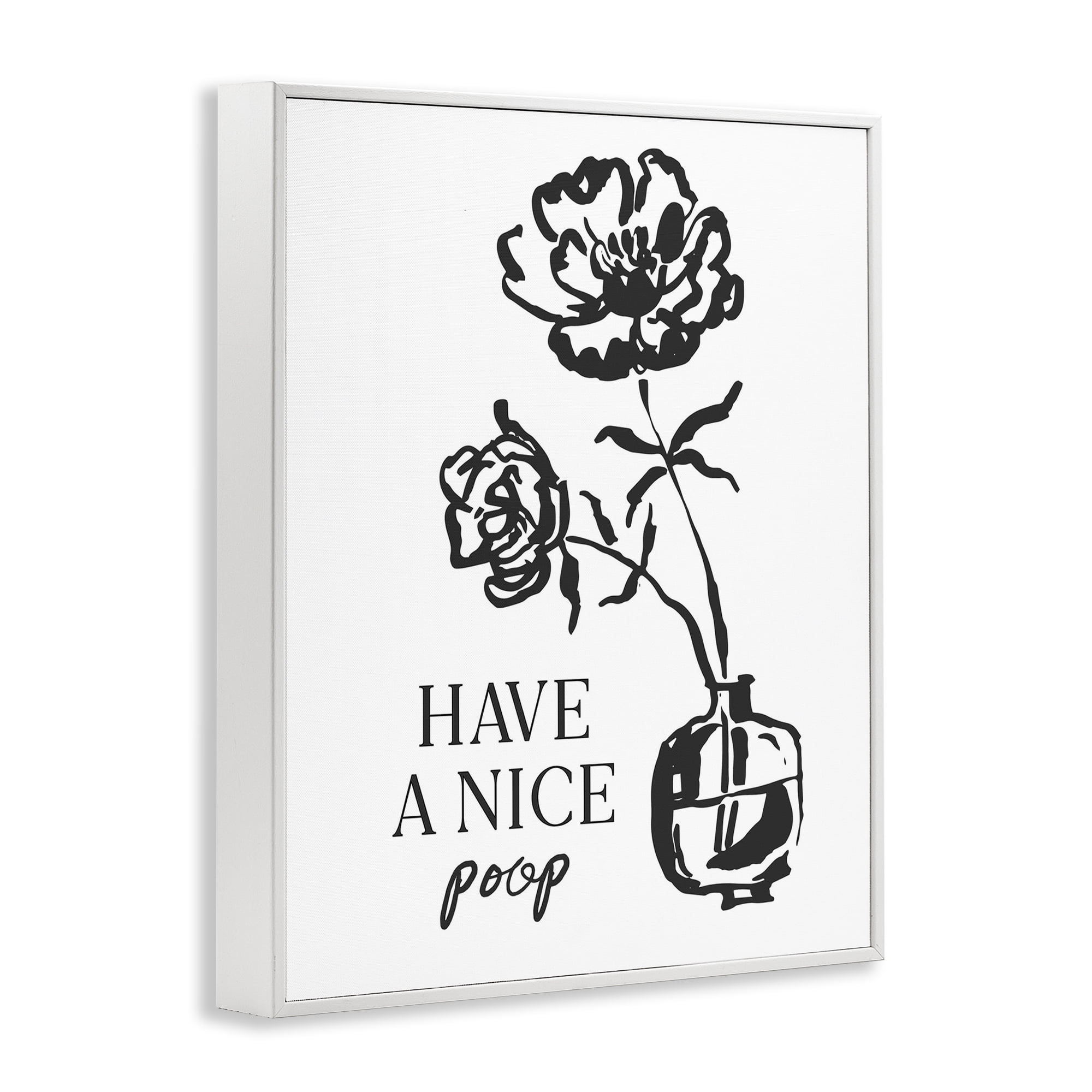 Stupell Industries Have A Nice Poop White Framed Giclee Art, design by Lettered and Lined