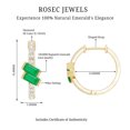thumbnail image 6 of Rosec Jewels Baguette Emerald Hoop Earrings - AAA Quality - Natural Emerald Diamond Earrings for Women - with Jewelry Box, 10K Yellow Gold, 6 of 7