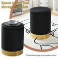 thumbnail image 3 of Round Footstools Velvet Storage Ottoman Multipurpose Footrest Stool with Metal Base Modern Vanity Stool Chair Foot Stools Small Side Table Support 300lbs Padded Seat for Living Room & Bedroom, Black, 3 of 7