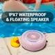 thumbnail image 5 of Altavoz pequeño e impermeable SOWO, portátil, inalámbrico, Bluetooth, altavoz con clip para ducha, graves potentes y volumen más alto, luces coloridas y ligero para viajes, cocina o piscina, rosa, 5 of 8