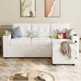 thumbnail image 3 of Danolapsi Sofa Bed,2 in 1 Pull Out Couch Bed with Storage Space and Arms,Sleeper Sofa with Pull Out Bed,L-Shaped Sofa Couch Bed,1 USB-A, 1 Type-C,Linen Sectional Sofa for Living Room（ship in 2 boxes）, 3 of 9