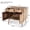 3-4 Spaces + Natural Wood + Mango + Solid Wood, variant on 2-Tier Storage Cabinet with Sliding Doors for Living Room, Modern Wooden Organizer with Open and Closed Shelves, Natural+White MDF, 23.62W x 11.81D x 23.62H