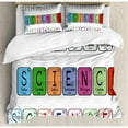 thumbnail image 3 of Periodic Table Duvet Cover Set Twin Size, Science Letterings with Capital Elements School Students Chemistry Lovers, Decorative 2 Piece Bedding Set with 1 Pillow Sham, Multicolor, by Ambesonne, 3 of 3