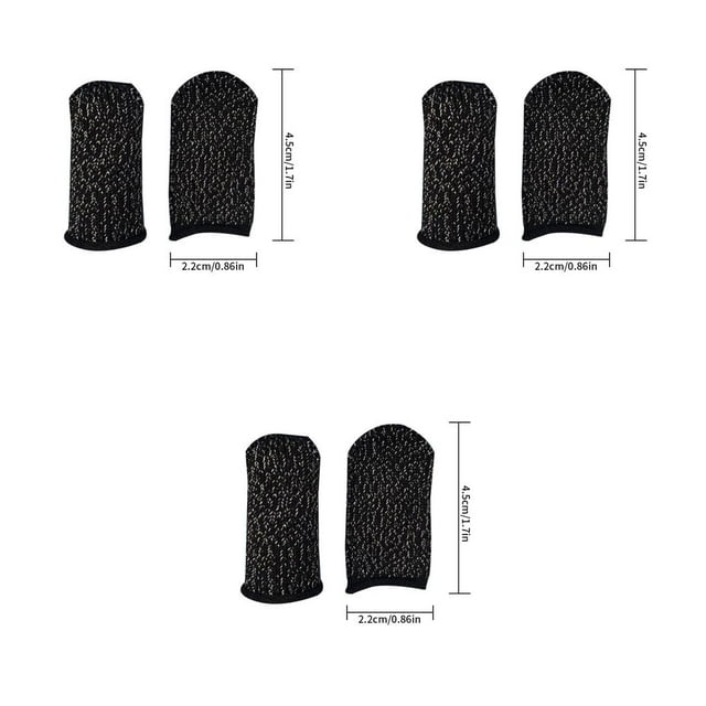 pitrice Conductive Fiber Mobile Game Controller Anti -slip Sweatproof Phone Gaming Sleeve 3Set