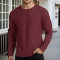 thumbnail image 2 of Mens Polo Shirts Tops Long Sleeve Thermal Knit Texture Base Layer Business Casual,Red,XL, 2 of 6