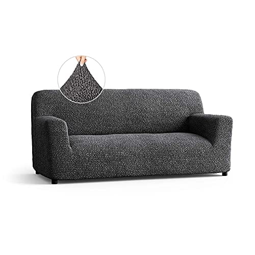 Couch Cover - Sofa Cover - Sofa Slipcover - Soft Polyester Fabric Slipcover - 1-Piece Form Fit Stretch Stylish Furniture Cover - Microfibra Collection - Grey (Sofa)