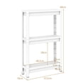 thumbnail image 3 of Costway 3-Tier Slim Rolling Storage Cart 2-Pack with Wheels, Detachable Design for Kitchen White, 3 of 10