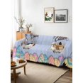 thumbnail image 3 of Blue Easter Couch Cover, Spring Cartoon Bunny Colorful Eggs Wood Grain Sofa Cover Blanket for 3 Cushion Couch, Sectional Sofa Slipcover Furniture Protector for Living Room Bedroom 71''x134'', 3 of 9