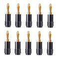 thumbnail image 1 of 10 Piezas Conector Tipo Banana para Altavoz Conector Tipo Banana de 4 Mm Chapado en Oro 4K para Adaptador de Altavoz Audio Video Negro, 1 of 5