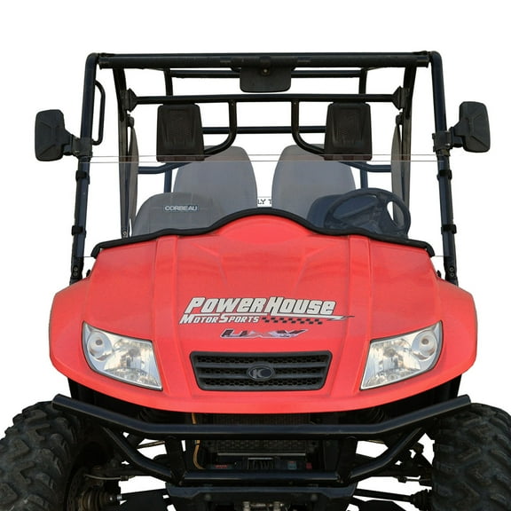 Clearly Tough Kymco UXV 500 (2009-2013) Half Windshield - SCRATCH RESISTANT - Easy on/Easy off! - Hard Coat - Proudly Made in America!