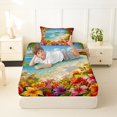 thumbnail image 4 of jejeloiu Tropical Beach Floral Twin Sheets,Hibiscus Print Bedding For Boys,Multicolor,3 Pieces,1 Fitted Sheet and 1 Pillowcase, 4 of 6