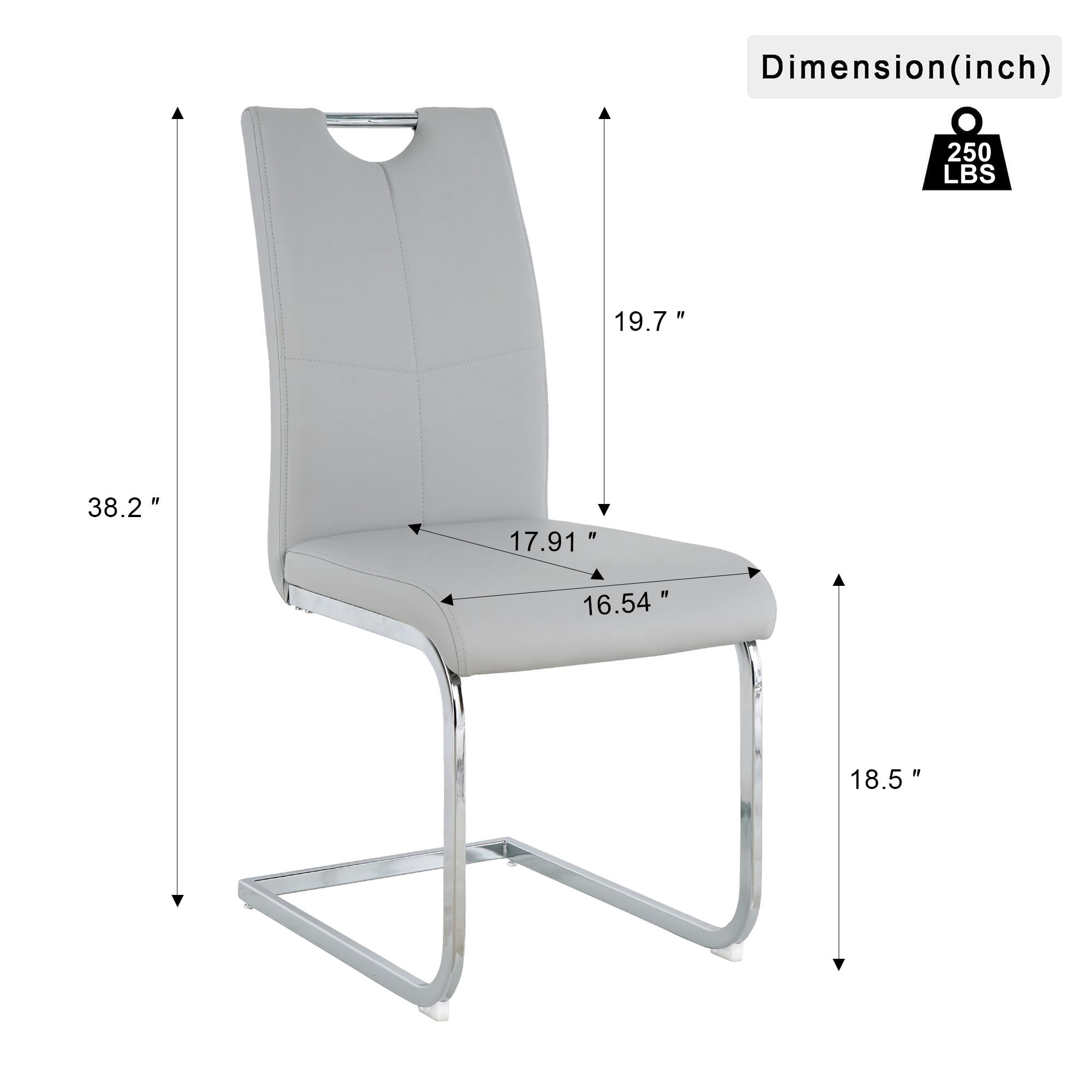 Sumdeal Modern Dining Chairs Set of 4,Modern Dining Chairs with C-Shape Metal frame leg with High Density Sponge Leather,Dining Chairs for Dining Room,Kitchen,Living Room