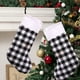 thumbnail image 5 of Decoraciones navideñas, adornos navideños, calcetines navideños a cuadros rojos y negros, decoraciones colgantes, regalos, bolsas de dulces, colgantes, calcetines navideños de tela, 5 of 6