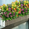 thumbnail image 4 of Xiao Hua 10 manojos de flores artificiales para exterior, resistentes a los rayos UV, para decoración rústica del hogar (rosa), 4 of 5