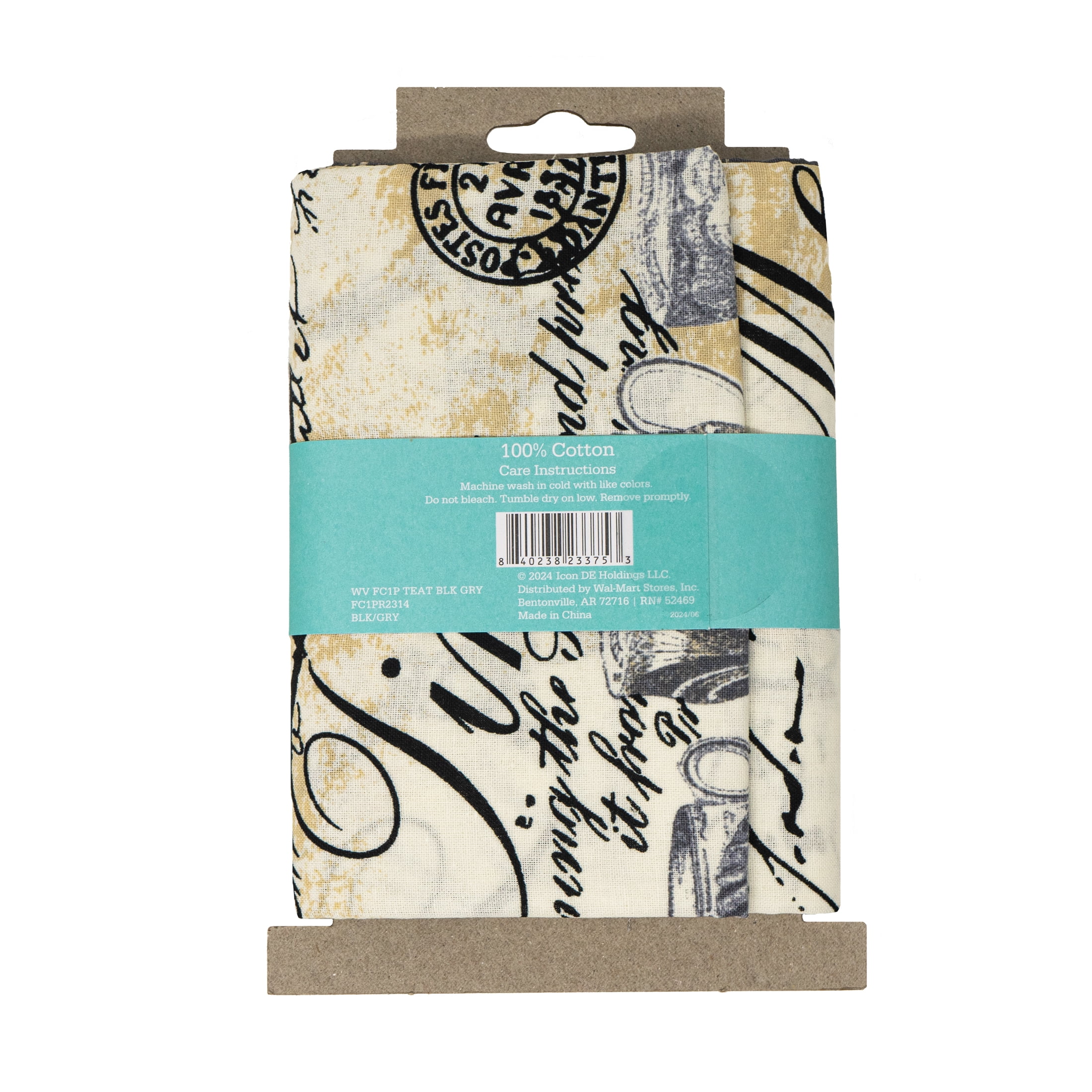 Waverly Inspirations 1 Yard Cut 100% Cotton Prints Fabric, Teatime Gray, 44" Wide for Quilting & Sewing