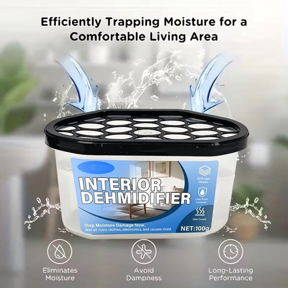 Meggemo Home Dehumidifier Box with Fast Absorption for Car Interior Closet Bathroom Prevents Mold and Musty Odors