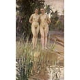 thumbnail image 2 of Zorn, Anders Leonard 13x18 Gold Ornate Wood Framed with Double Matting Museum Art Print Titled - Two Friends, 2 of 4