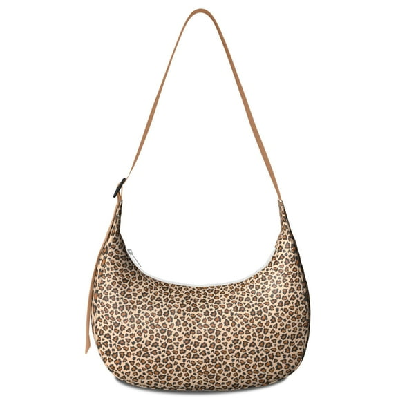 Leopard Cheetah Print Boho Sling Bag for Women Adjustable Strap Corduroy Shoulder Bag Unique Animal Pattern Compact Crossbody Purse for Travel Hiking or Work