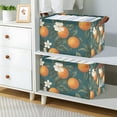 thumbnail image 2 of Yayeee Foldable Storage Basket for Shelves with Handles Set of 2 Waterproof Cloth Bins, Retro Floral Orange, 2 of 7