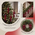 thumbnail image 4 of Wine Red Large Christmas Ornaments 6 Pack 17cm Irregular Flocked Tree Hanging Decor, Holiday Party Supplies, 4 of 6