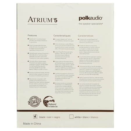 Polk Audio - Atrium5 5" Outdoor Speakers (Pair) - Black